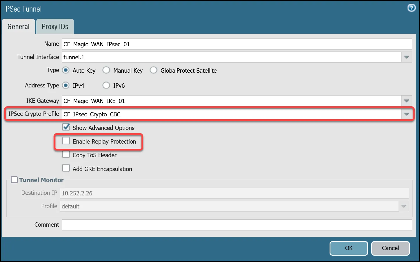 IPsecトンネルの設定
