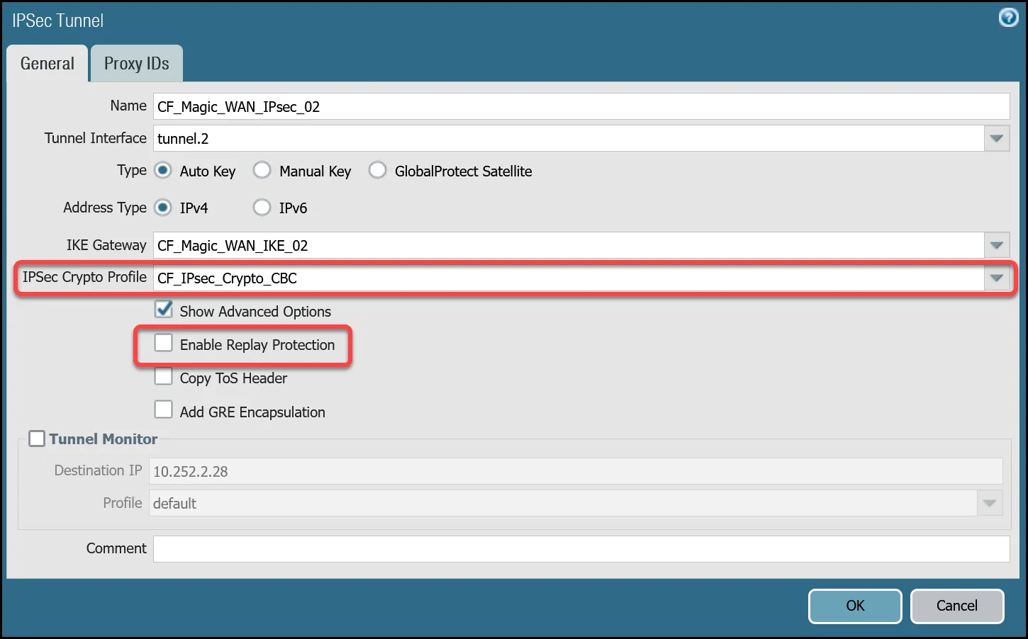 IPsecトンネルの設定