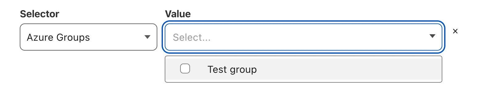 アクセスポリシービルダーに表示される Azure グループ名