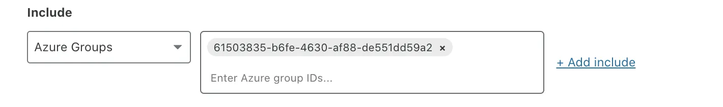 Zero Trust に Azure グループ ID を入力