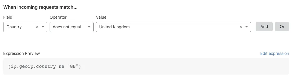 式を視覚的に定義するために使用されるExpression Builderインターフェース