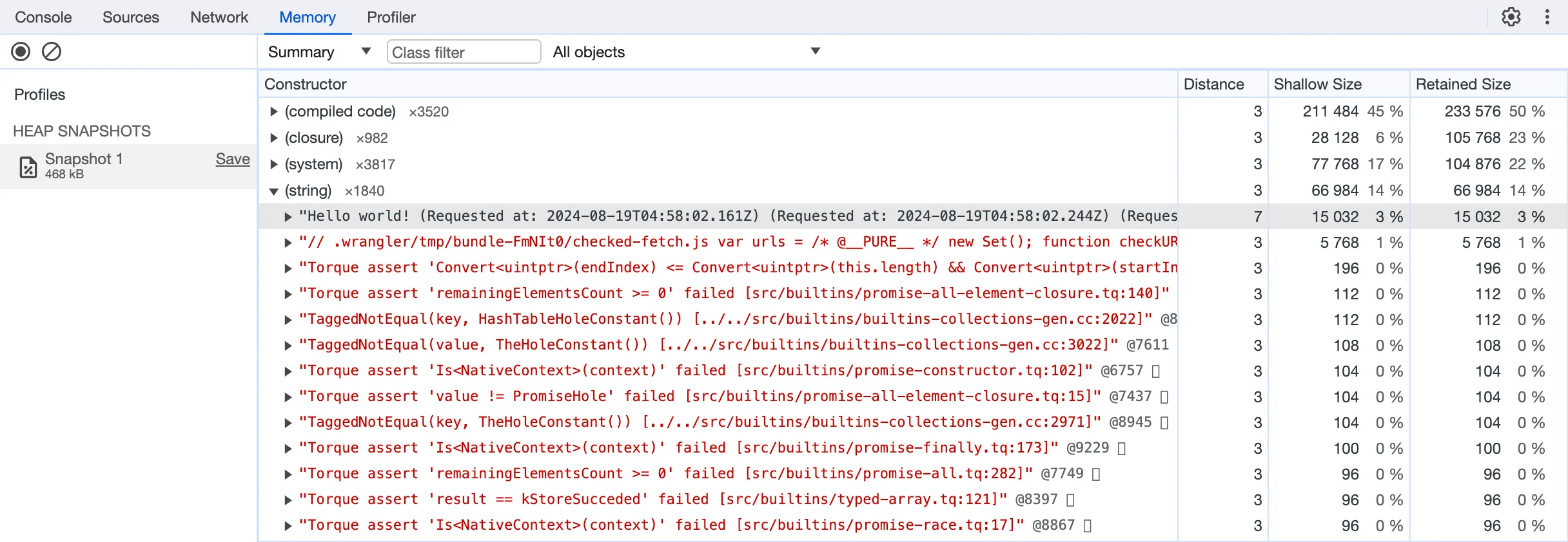 メモリサマリー