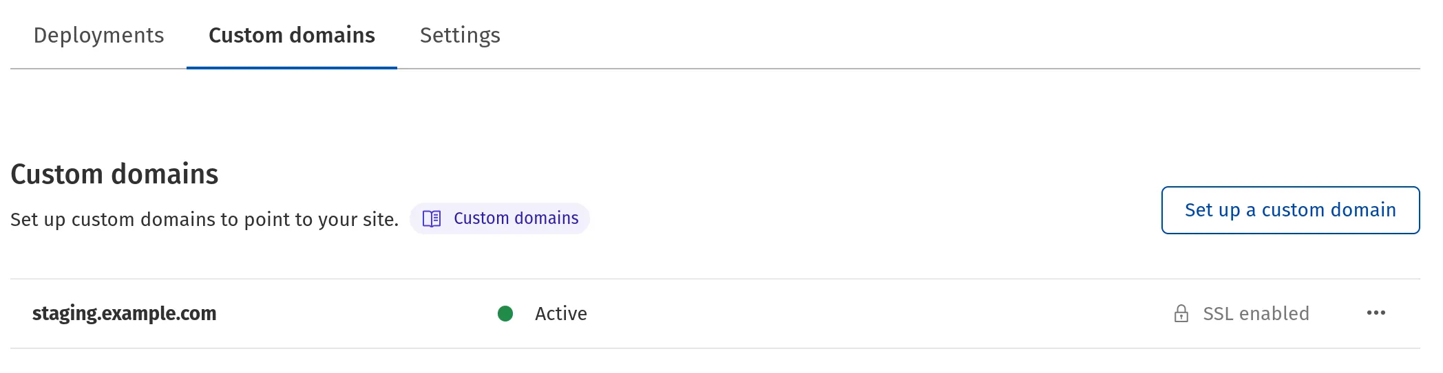 以下の手順に従って、Pagesダッシュボードのカスタムドメインの概要にアクセスします。