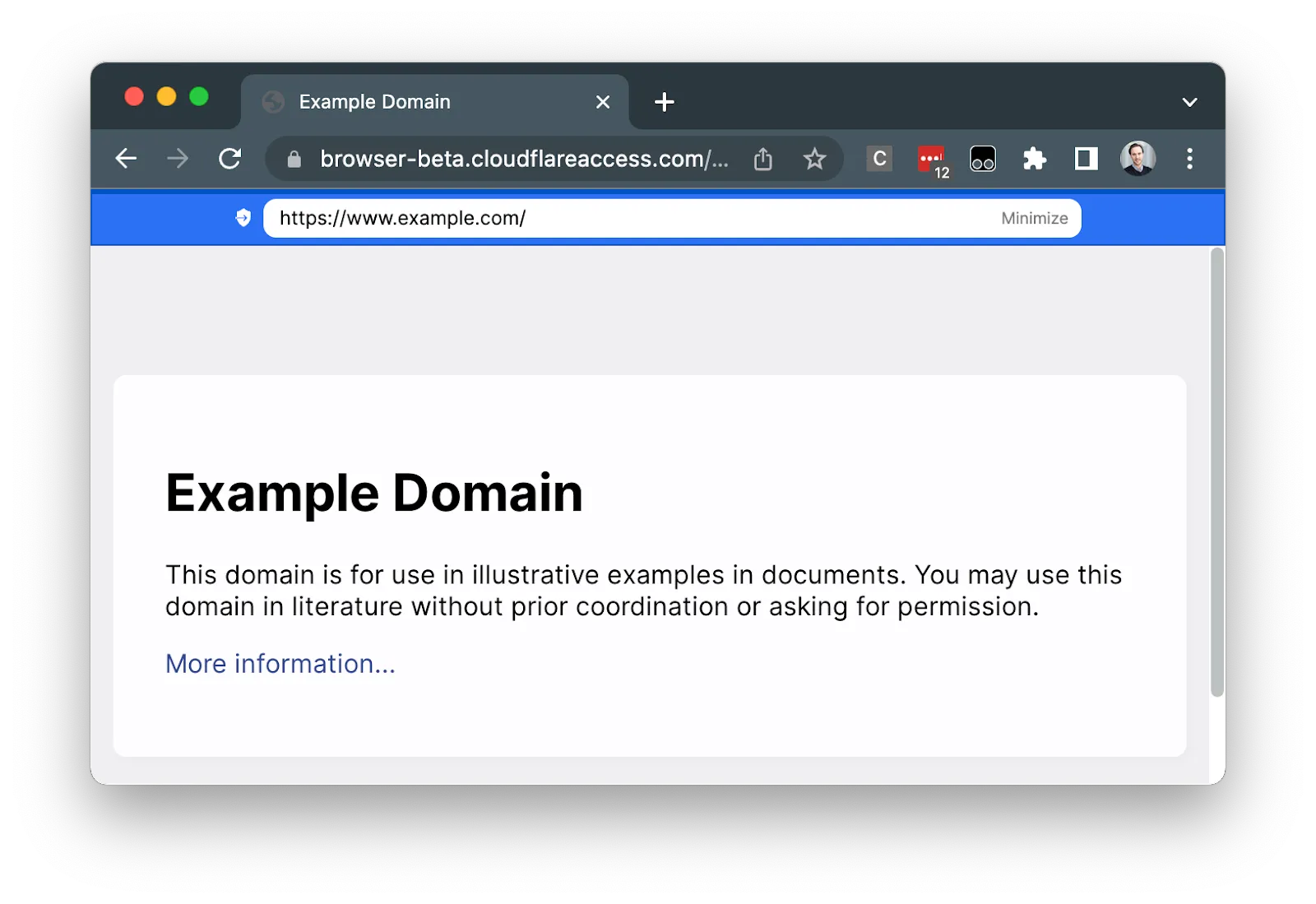 アイソレートされたページのフルアドレスをクライアントレスリモートブラウザで表示
