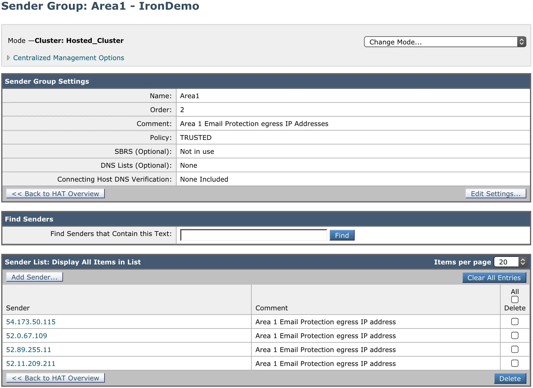 送信者グループ
