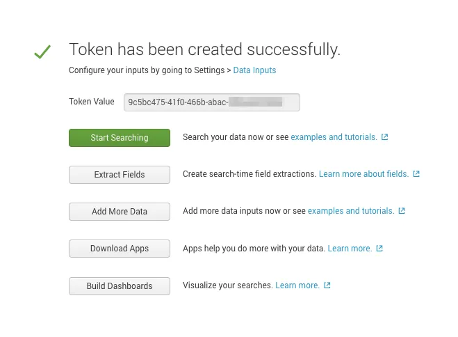 設定に追加された新しいインデックスの例。