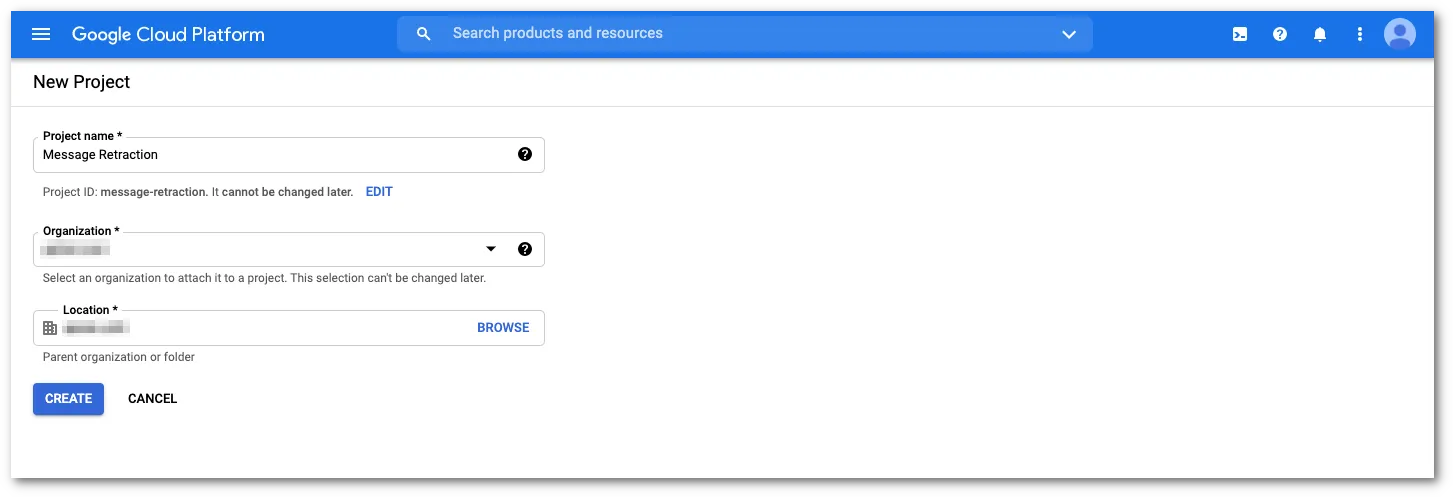 組織の詳細を入力