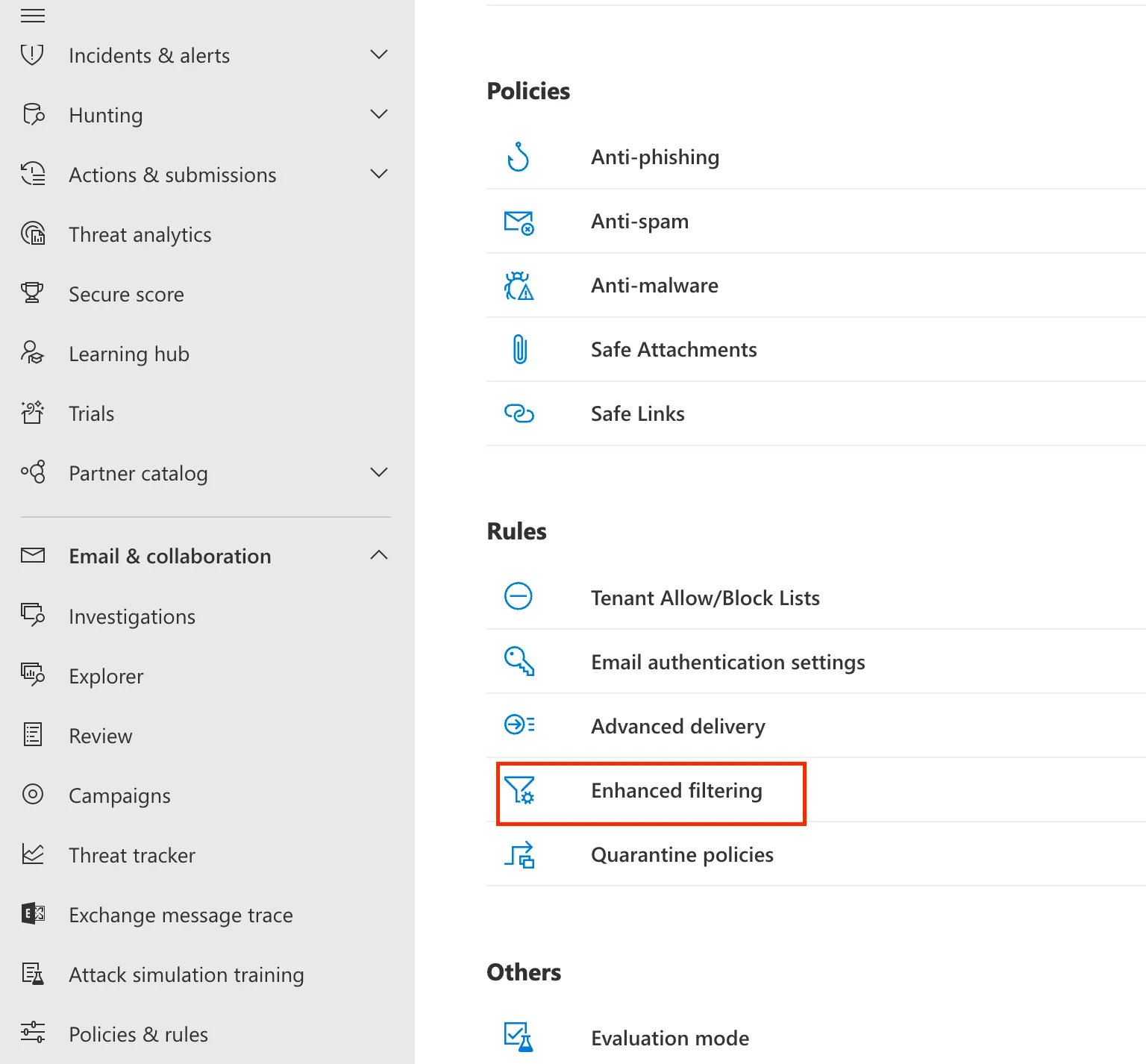 強化フィルタリングに移動