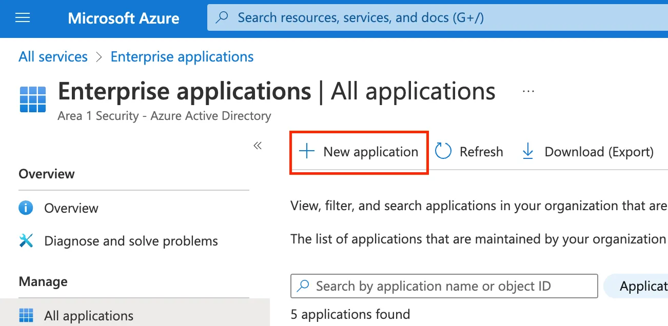 新しいアプリケーションを作成