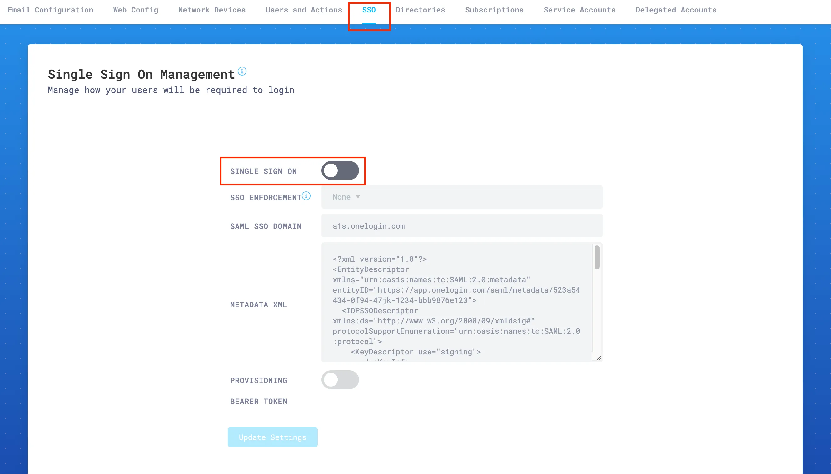 SSOを有効にする