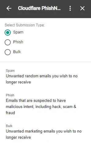 提出したい種類を選択します