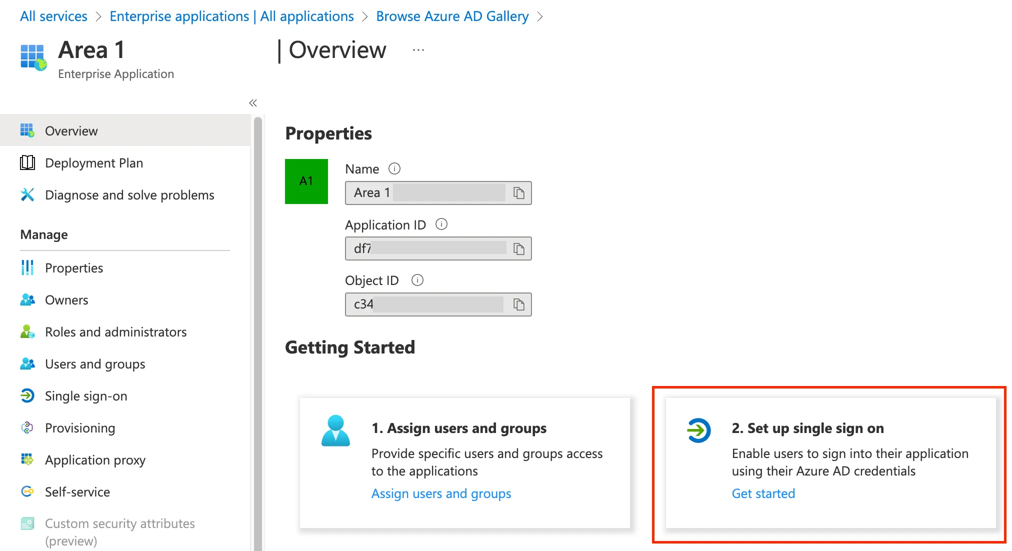 アプリのタイプとしてシングルサインオンを選択