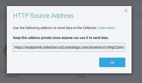 後で使用するためにエンドポイントをメモします。