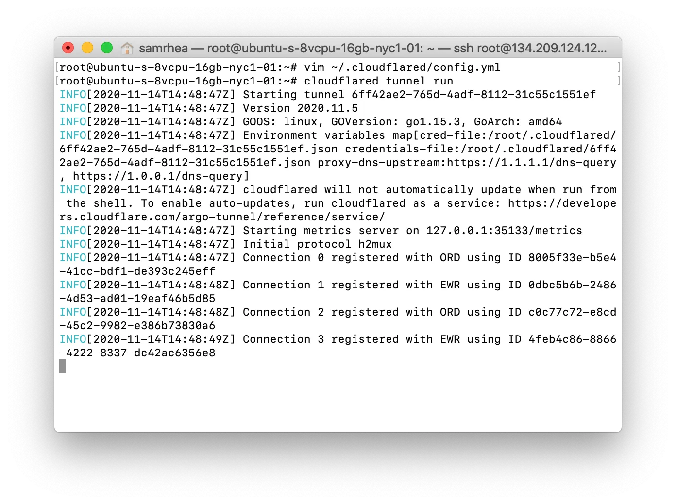 トンネルの実行