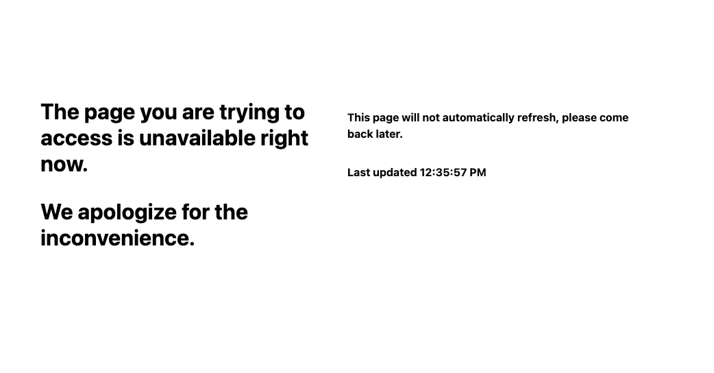 あなたのウェブサイトの代わりに返された待機室ページ