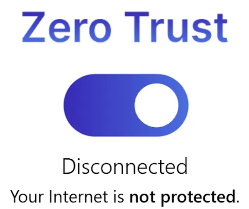 WARPをオンにできないときのWARPクライアントUIの例
